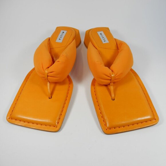 Miista Shoes - MIISTA Anais Square Toe Slip on Sandals Size 39 8.5 Low Heel Orange NEW $375